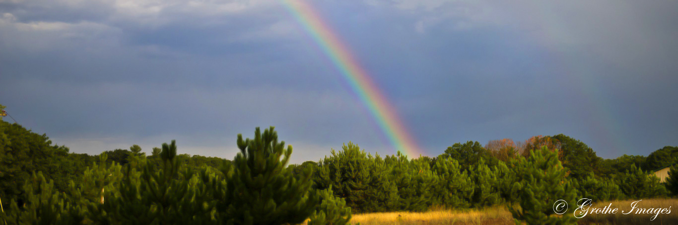 Double rainbow near Mecan Springs, Waushara County, Wisconsin